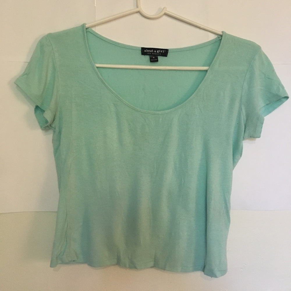 Teal colored crop top